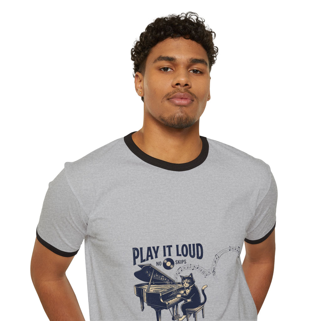 Play It Loud Piano Ringer Tee