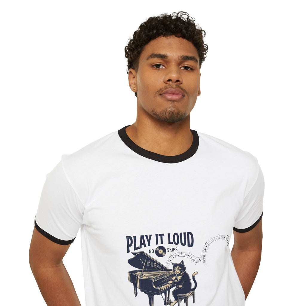 Play It Loud Piano Ringer Tee