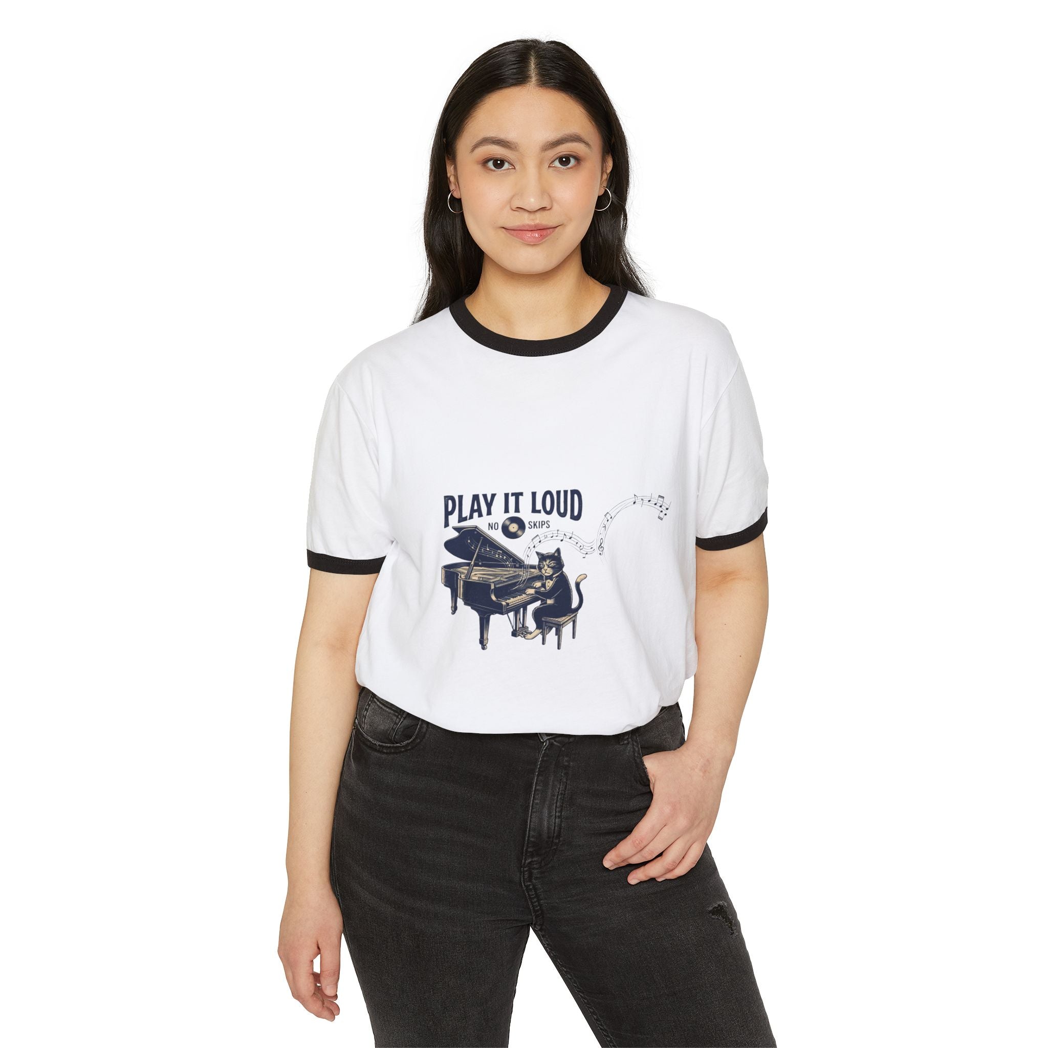 Play It Loud Piano Ringer Tee